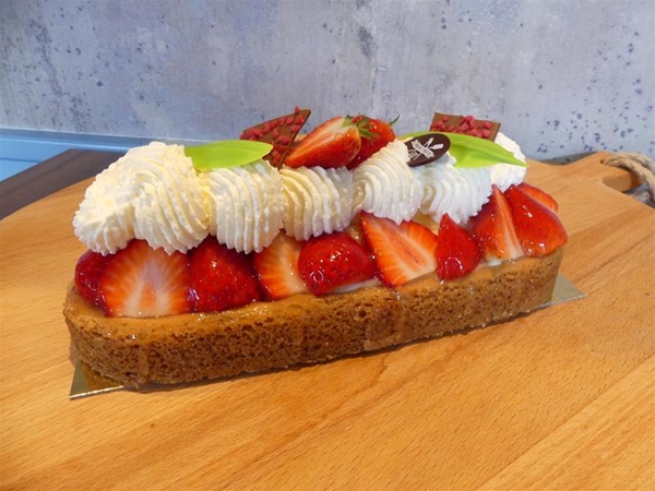 Aardbeien slof met room